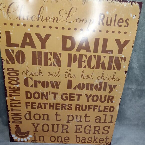 Chicken Sign Farmhouse Rustic Metal‎ - Picture 2 of 6